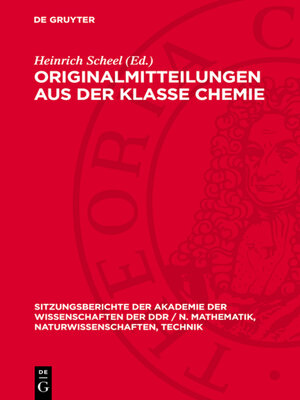 cover image of Originalmitteilungen aus der Klasse Chemie